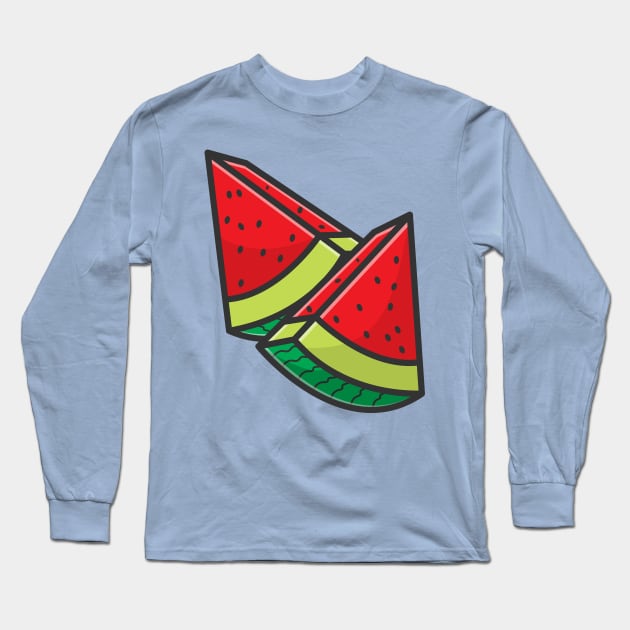 watermelon Long Sleeve T-Shirt by fflat hds